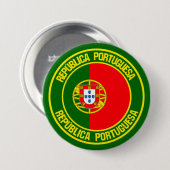 Portugal Round Emblem Ronde Button 7,6 Cm (Voorkant /achterkant)