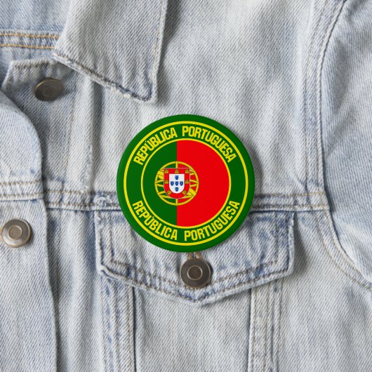 Portugal Round Emblem Ronde Button 7,6 Cm (In situ)
