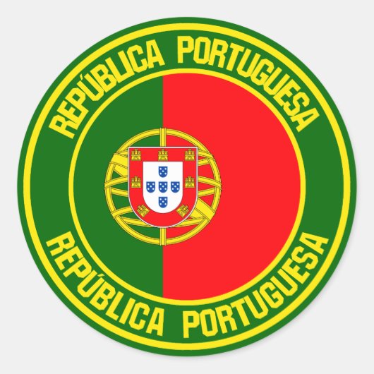 Portugal Round Emblem Ronde Sticker (Voorkant)