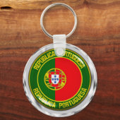 Portugal Round Emblem Sleutelhanger (Voorkant)