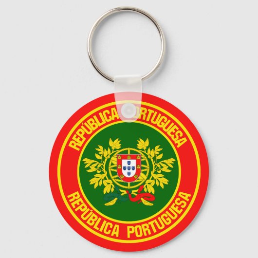 Portugal Round Emblem Sleutelhanger (Voorkant)