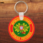 Portugal Round Emblem Sleutelhanger (Voorkant)