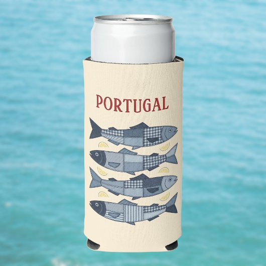 Portugal Sardines Patchwork Uitzicht Kust Algarve Seltzer Blikjeskoeler