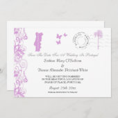 Portugal Save The Date in paars en wit (Voorkant / Achterkant)