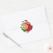 portugal scheurde vlag ronde sticker (Envelop)
