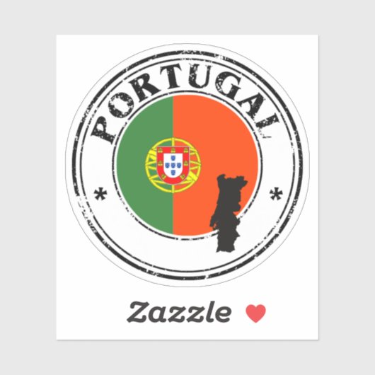 Portugal Seal Sticker Ronde Vlag voor Laptop Boek. (Vel)