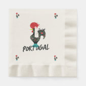 Portugal servies, kleurrijke Barcelos haan Servet (Voorkant)