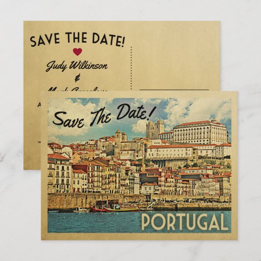 Portugal slaat de Douro op Aankondigingskaart (Voorkant / Achterkant)