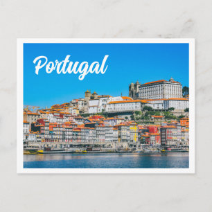 Portugal stadsaanzicht van architectuur op heuvelh briefkaart