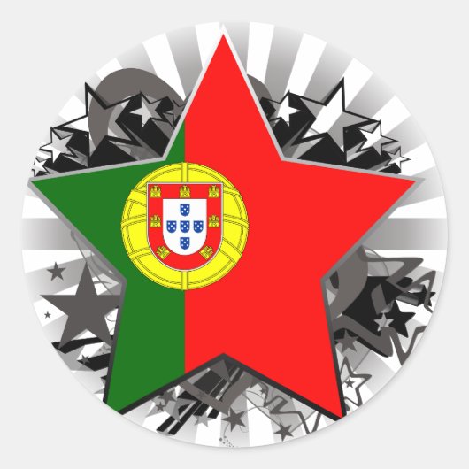 Portugal Star Ronde Sticker (Voorkant)