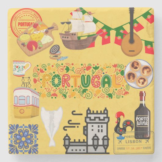 Portugal Stenen Onderzetter (Voorkant)