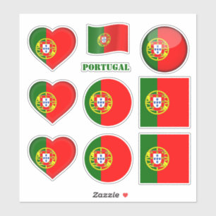 Portugal stickers en Portugese vlag, hart/sport