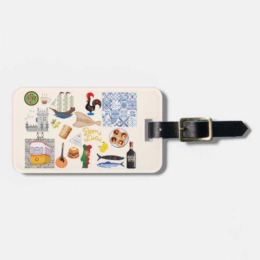 Portugal Symbolen Travel Lovers Bagagelabel (Voorkant horizontaal)