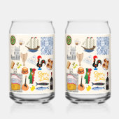 Portugal Symbolen Travel Lovers Blikvorm Glas (Achterkant)