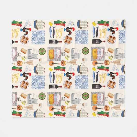 Portugal Symbolen Travel Lovers Fleece Deken (Voorkant (Horizontaal))