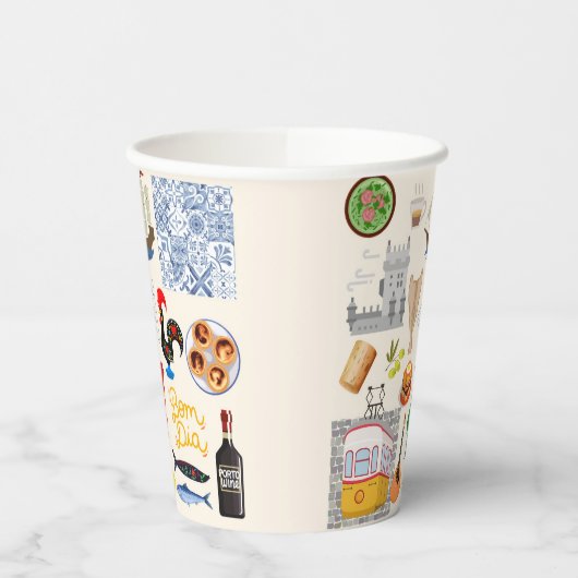 Portugal Symbolen Travel Lovers Papieren Bekers (Links)