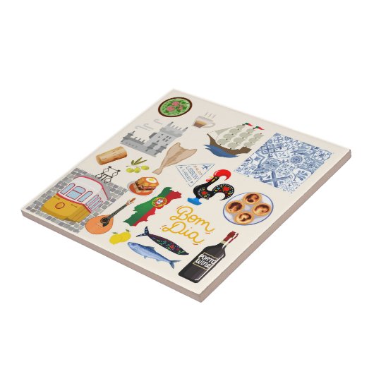 Portugal Symbolen Travel Lovers Tegeltje (Zijkant)