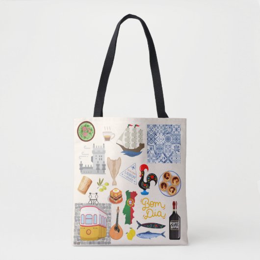 Portugal Symbolen Travel Lovers Tote Bag (Voorkant)