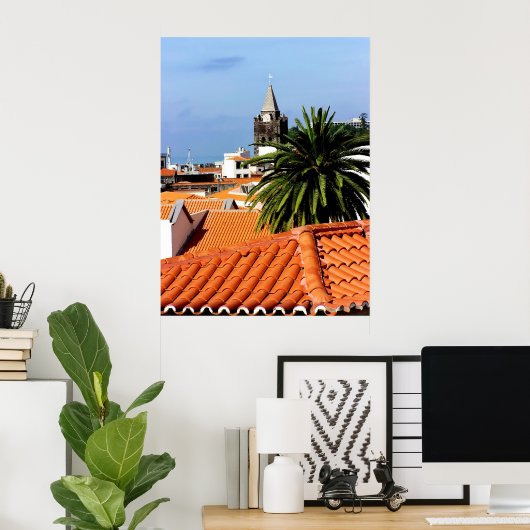 (PORTUGAL) Terracotta Rooftops Poster (Thuiskantoor)