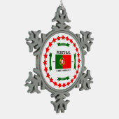 Portugal Tin Sneeuwvlok Ornament (Links)
