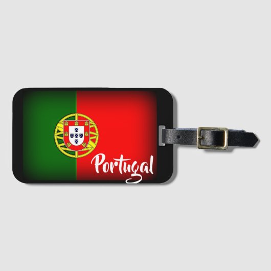 Portugal verduisterde vlag bagagelabel (Voorkant (horizontaal))