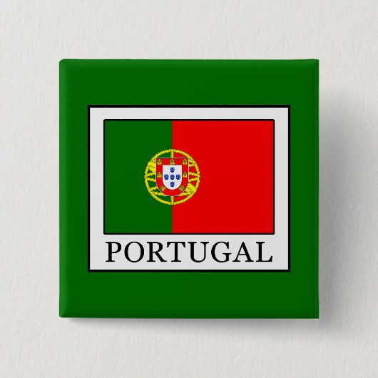 Portugal Vierkante Button 5,1 Cm (Voorkant)