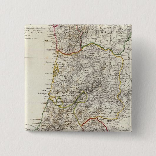 Portugal Vierkante Button 5,1 Cm (Voorkant)