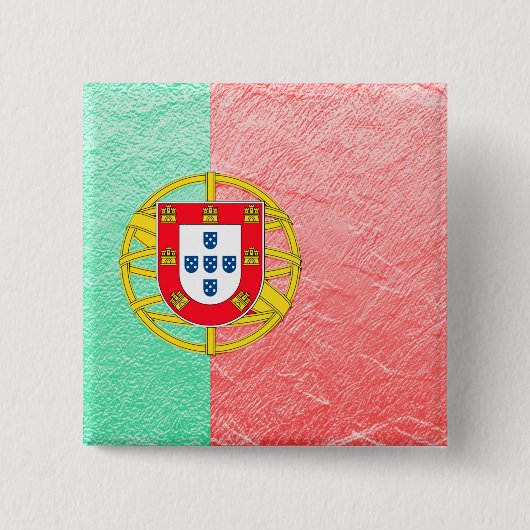 Portugal Vierkante Button 5,1 Cm (Voorkant)