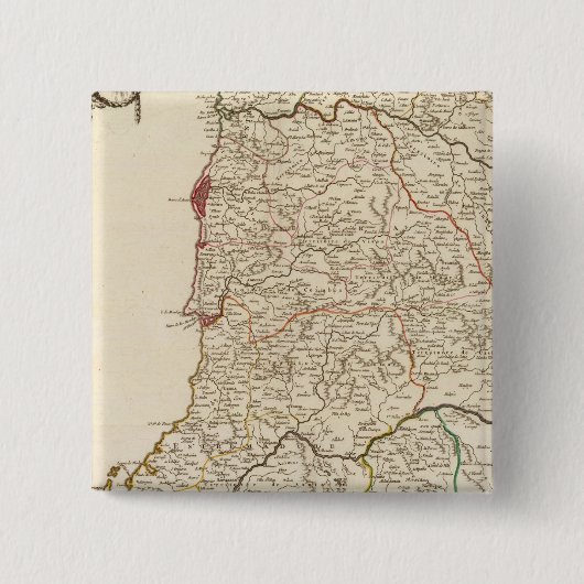 Portugal Vierkante Button 5,1 Cm (Voorkant)