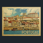 Portugal Vintage Travel Poster<br><div class="desc">Portugal oud poster met een prachtige oceaanscène op Madeira. Voor Portugese geschenken maakt deze kunsttekst het perfecte souvenir of memento.</div>