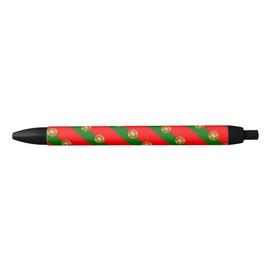 Portugal Vlag Balpen Zwarte Inkt Pen (Voorkant)