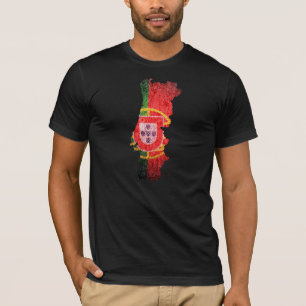 Portugal vlag en kaart t-shirt