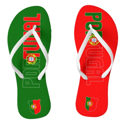 Portugal vlag Escutcheon Inscription Red Green Teenslippers (Voetbed)