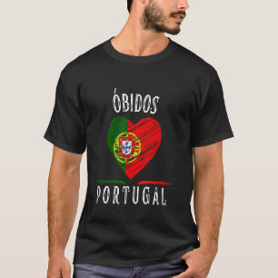 Portugal Vlag Hart Obidos Stad T-shirt