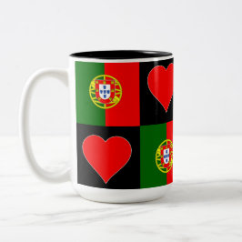 Portugal Vlag Hart Patriottic Portugal Tweekleurige Koffiemok