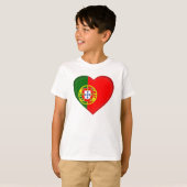 Portugal Vlag Hart Vorm Kinder Shirt (Voorkant volledig)