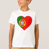 Portugal Vlag Hart Vorm Kinder Shirt (Voorkant)