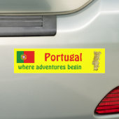 Portugal vlag + Kaart Bumpersticker (Op auto)