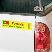 Portugal vlag + Kaart Bumpersticker (Op Truck)