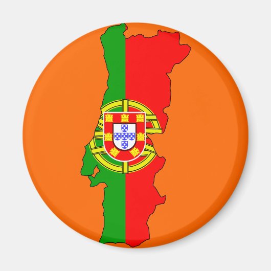 Portugal vlag kaart magneet (Voorkant)