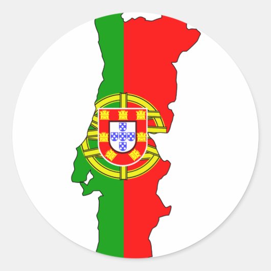 Portugal vlag kaart ronde sticker (Voorkant)