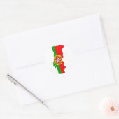 Portugal vlag kaart ronde sticker (Envelop)