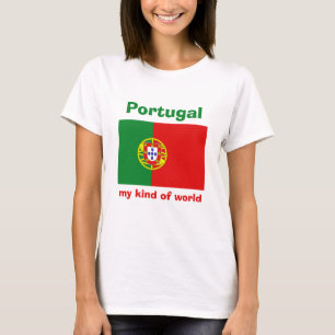 Portugal vlag + kaart + tekst T-shirt