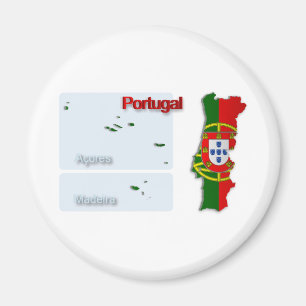 Portugal vlag Map_2 Magneet