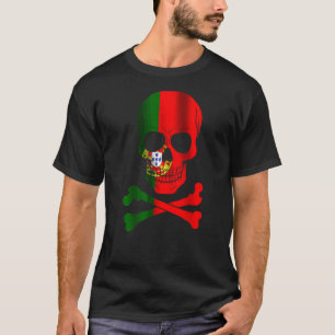 Portugal vlag ontwerp schedel vlag Portugal T-shirt