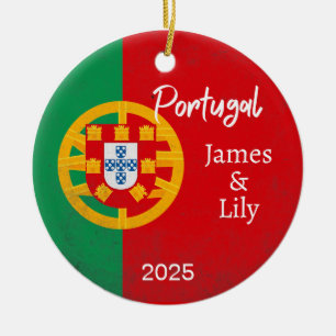 Portugal Vlag Ornament, gepersonaliseerd Portugal Keramisch Ornament