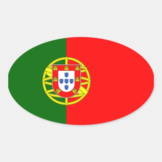 Portugal Vlag ovaal Sticker (Voorkant)