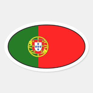Portugal Vlag ovaal Sticker