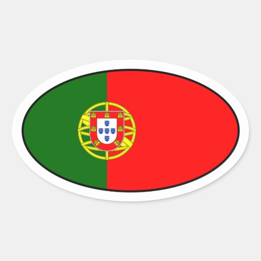 Portugal Vlag ovaal Sticker (Voorkant)