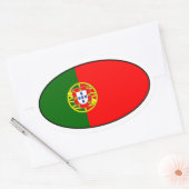 Portugal Vlag ovaal Sticker (Envelop)